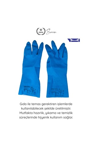 Eldiven Genel Kullanım Lateks Eldiven Gıda Uyumlu Doğal Kauçuk Kimyasal Dirençli Astarlı Kaymaz Tem