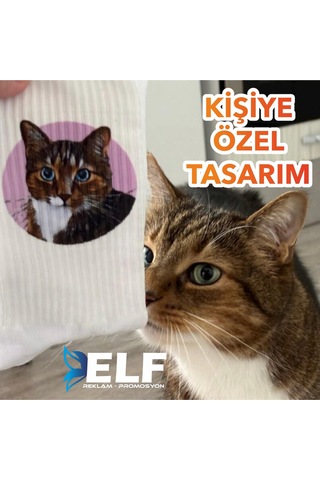 Kişiye Özel Figürlü Çorap Beyaz