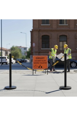 Trafik Zinciri Sarı Siyah Plastik 8mm