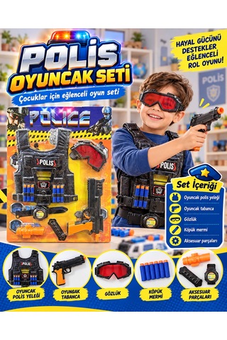 Oyuncak Komando Bordo Bere Asker Polis Seti Hedefli Dart Seti Yelekli Aksiyon Seti 10-16 Parça Kamuflaj