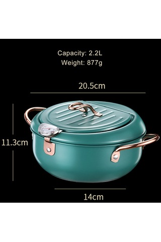 Paslanmaz Çelik Termometre Japon Tarzı Fritöz Gümüş Gümüş