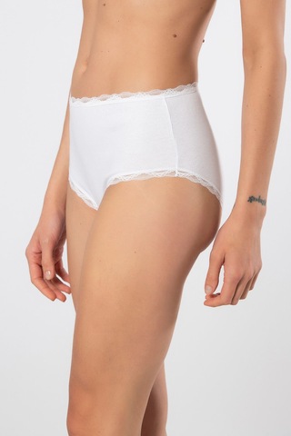 Türen Kadın Likralı Ribana Dantelli Yüksel Bel Külot 2'li Paket 929/beyaz Beyaz
