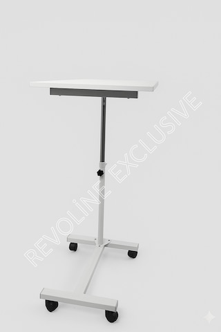 Hasta Yemek Masası 4 Ayaklı Tekerlekli Ayarlanabilir Boy