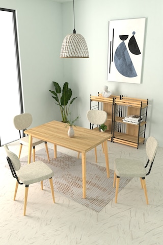 Vilinze Deniz Sandalye Avanos Ahşap Mutfak Masası Takımı - 70x120 Cmavanos-70120-nn-deniz-d33-naturel-sgmbyz Beyaz