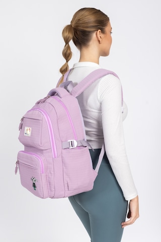 Modern Ve Fonksiyonel Tasarım Çok Gözlü, Şık Okul Sırt Çantası - Mor Mor