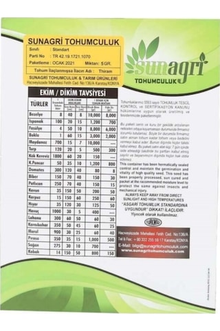 Sunagri Yeşil Soğan Tohumu