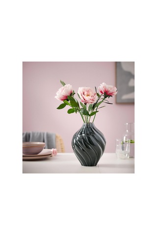 Ikea Kornsparv Seramik Vazo 22 Cm Gri - Mavi