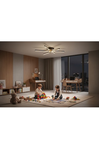 Nova 6 Gold Led Tavan Avize Kumandalı Dim Edilebilir Aşağı Işık Beyaz Işık - Nova 6