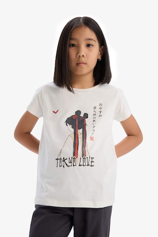 DeFacto Kız Çocuk Pijama Takımı Baskılı Kısa Kollu Üst Esnek Belli Uzun Alt E0541A825SMER85