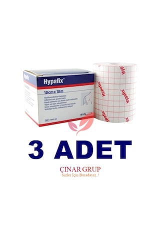 Hypafix Hipoalerjenik Şerit Flaster Sargı Tutucu Bant 10 CM x 10 M 3 Adet