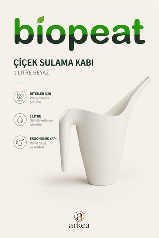 1 Litre Beyaz Çiçek Sulama Kabı Modern Tasarım Ergonomik Bitki Sulama Kabı