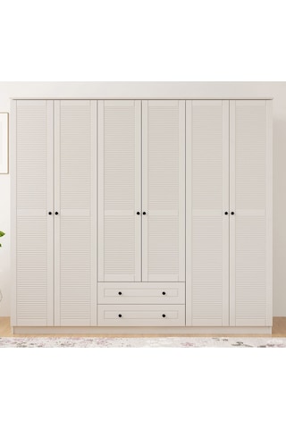 Rabi Mobilya Diva Counry 6 Kapaklı 2 Çekmece Mega Gardırop