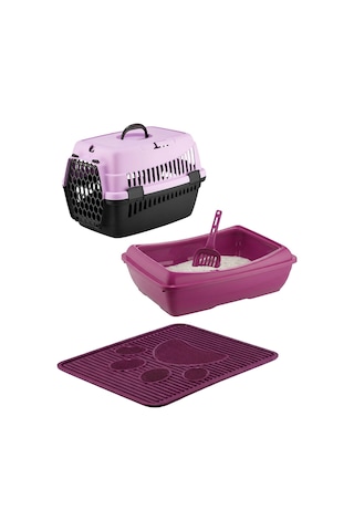 Açık Kedi Tuvaleti + Paspas + Taşıma Çantası 3'lü Set