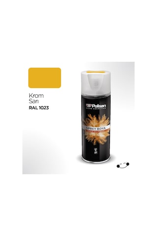 Polisan Akrilik Krom Sarı Sprey Boya 400 ml - RAL 1023