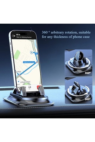 Xuweiwei Lcars 360 Derece Donen Araba Telefon Tutucu Yuvarlak Ayna Xz1 Abs Silikon Kaymaz Tutus Ev Ofis Icin Ayarlanabilir