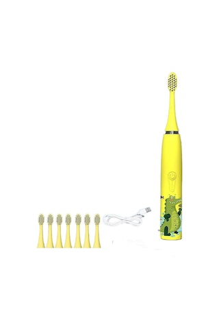 Eastmeeetwest--elektrikli Çocuk Diş Fırçasının Altı Fırça Başlığı Sarı