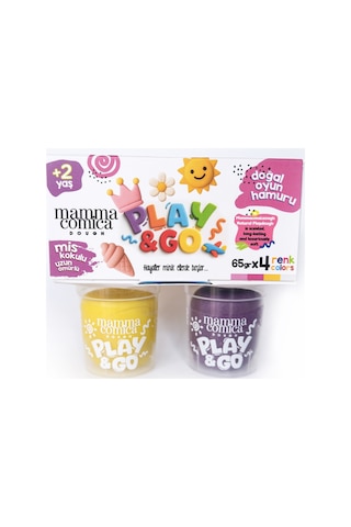 Play & Go 4 Lü Doğal Renkli Oyun Hamuru Seti 4 Renk X 65 Gr Çok Renkli