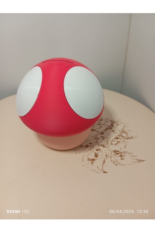 3d Mantar Kumbara Kırmızı