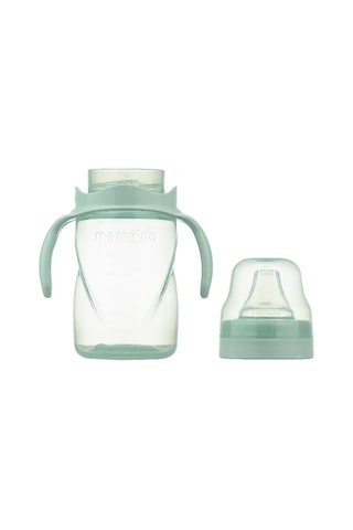 Mamajoo Kulplu Akıtmaz Eğitici Bardak Powder Green 270 ML & Anti-Kolik Yeşil