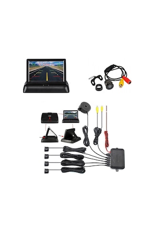 Aem Araç Geri Park Sensörü Monitör Ve Kameralı Ses İkazlı Siyah Göz Aem Aem11 1050ps