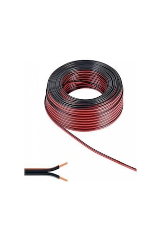 Kablo 2 X 0,75 Mm Bitişik Yassı Kordon Hoparlör Kablosu Siyah 10metre Diğer