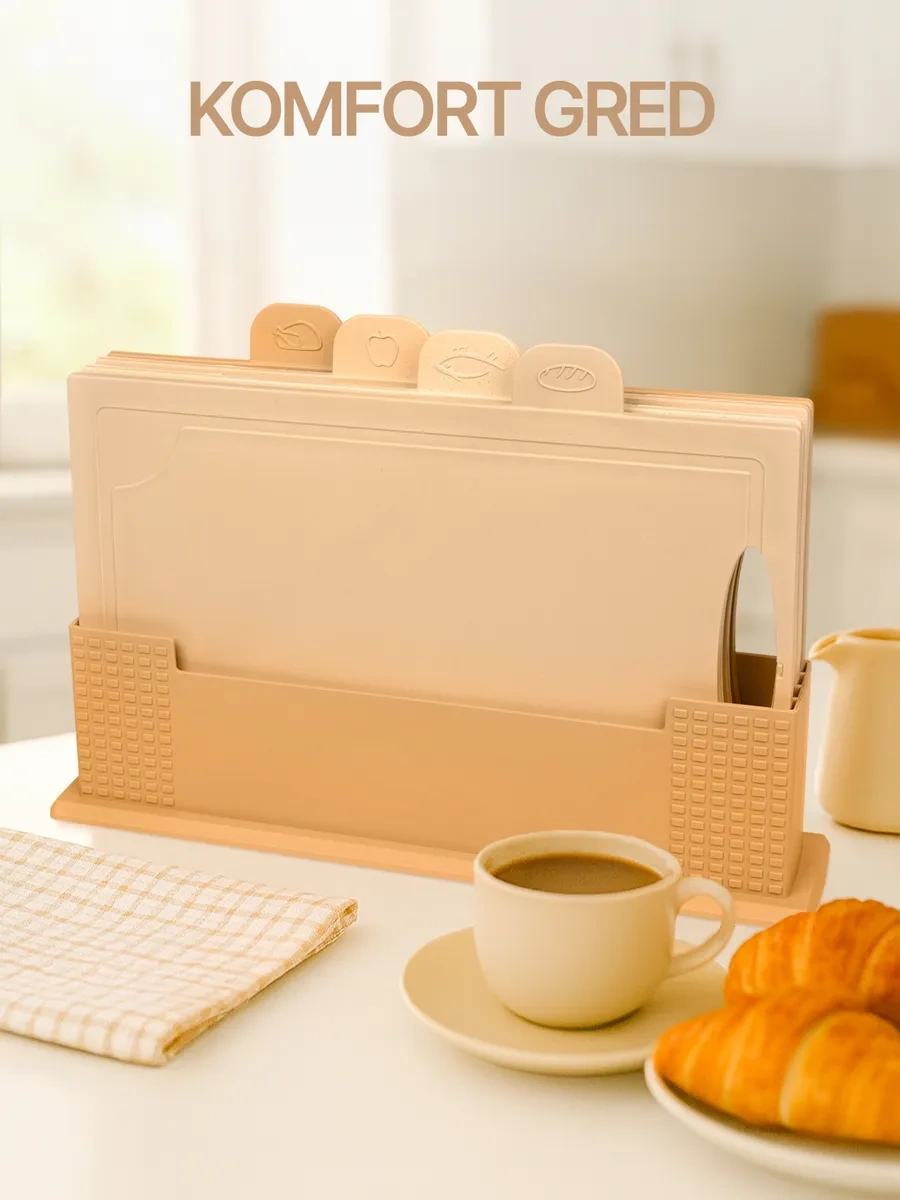 Gred Dayanaklı Kesme Tahtası Seti 283886699 Bej