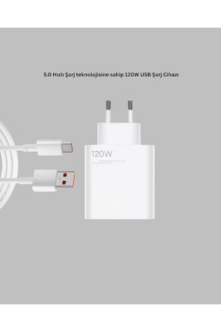 120 Watt Turbo Şarj Cihazı Xiaomi Redmi Note 10 11 12 Uyumlu