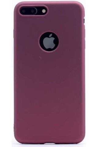 Apple Uyumlu iPhone 7 Plus Kılıf Zore Premier Silikon Kapak Mürdüm