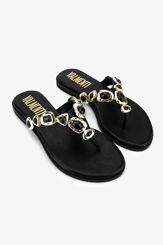 Valmenti Kadın Hakiki Deri Siyah Deri Düz Terlik 1141 587 Bn Trlk Y26 Black Leather