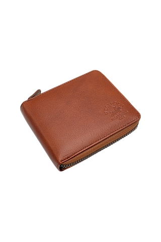 Westpolo Lion Unisex Kağıt Para Ve Bozuk Para Bölmeli Hakiki Deri Cüzdan Kartlık - Taba Taba