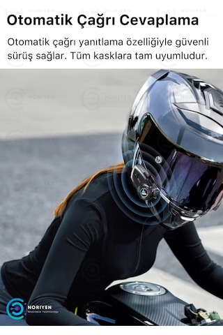 Y80 Yeni Nesil Motosiklet Kask Interkom Mikrofonlu Gürültü Engelleyici Işıklı 5.3 Bluetooth Kulaklık