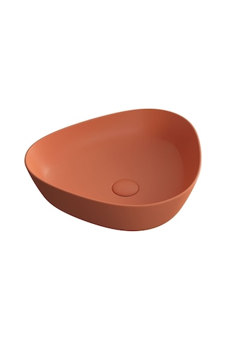VitrA Plural Üçgen Alçak Çanak Lavabo Mat Terra Rossa 7812B477-0016