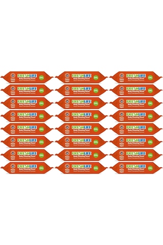 Freshlife Hasta Vücut Temizleme Islak Mendil Havlu 50 Yaprak XL 24'lü Set