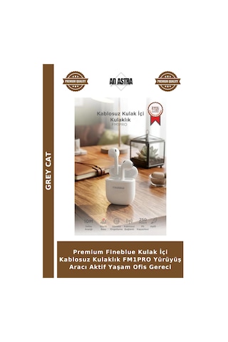 Premium Fineblue Kulak İçi Kablosuz Kulaklık Fm1pro Yürüyüş Aracı Aktif Yaşam Ofis Gereci