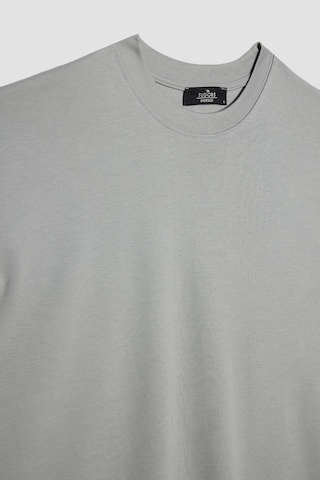 Tudors Unisex Oversize Geniş Kesim Pamuklu Yumuşak Dokulu Basic Bisiklet Yaka Gri Tişört-31706-gri Gri