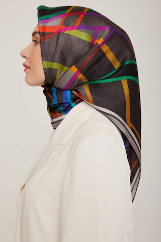 Armine Ipek Eşarp Twill Füme Yeşil Mavi Mor 8843-07