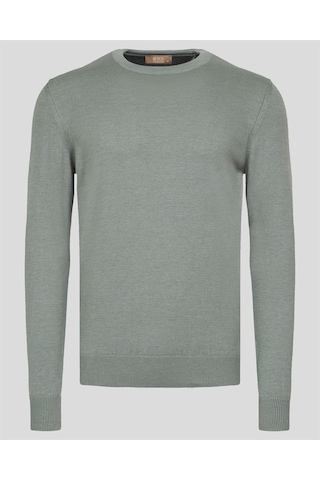 Granit Erkek Bisiklet Yaka Triko Slim Fit Pamuklu Kazak Ncs Jeans 3002-Granit
