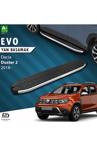 S-dizayn Dacia Duster 2 Evo Krom Yan Basamak 183 Cm 2018-2023 A+ Kalite