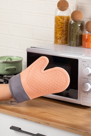 Porsima 3137-1 Silikon Yanmaz Yapışmaz Fırın Eldiveni Pudra Pudra