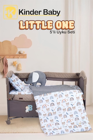 Kinder Baby Little One 5'li Oyun Parkı Uyku Seti Mavi Ayıcık