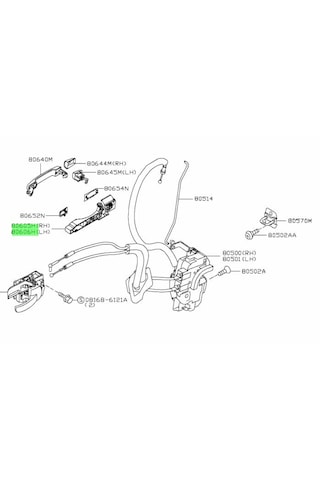 Nissan Navara D40 2005-2013 Sağ Kapı Braketi 80611-eb300 .