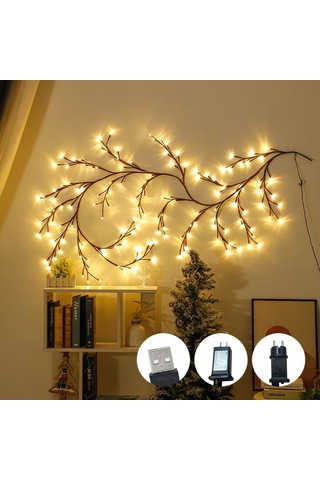 Cbtx Usb Powered Söğüt Asma Led Işık Dıy Oda Dekor Yapay Bitkiler Ağaç Dalları Lamba