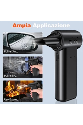 Fochsia Black- Turbo Jet Elektrikli Üfleyici 150.000 Rpm Yüksek Hız Usb Şarjlı 4000mah Pilli 3 Hız Ayarı Abs Gövde Ev Araç Temizliği İçin