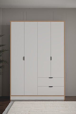 Arden 4 Kapaklı 2 Çekmeceli Dolap Genişlik : 128 Cm