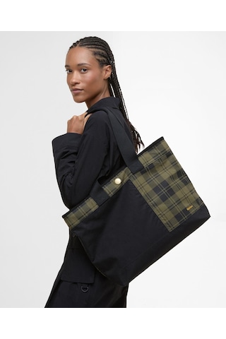 Barbour Mya Patchwork Kol Çantası Bk11 Black/olive Check Siyah