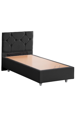 Glamis Tek Kişilik Baza Başlık Letto Yatak Seti - Antrasit 90 x 190