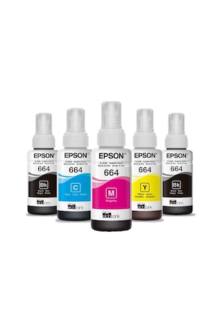 Epson 664 EcoTank L210 Mürekkep Kartuş Takımı +1 Siyah Mürekke