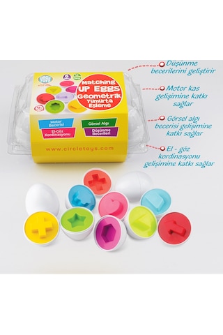 Circle Toys Geometrik Çocuk Eğitici 6’lı Yumurta Eşleme Oyunu