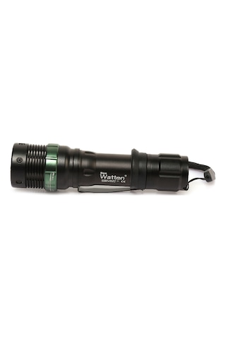 Q5 LED Güçlü Pilli EL Feneri Watton Wt-267 Siyah - Turuncu
