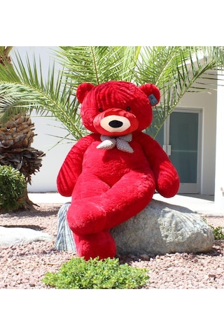 Papyonlu Sevimli Peluş Şaşkın Ayı 80 Cm - Sevgiliye Özel Hediye 001
